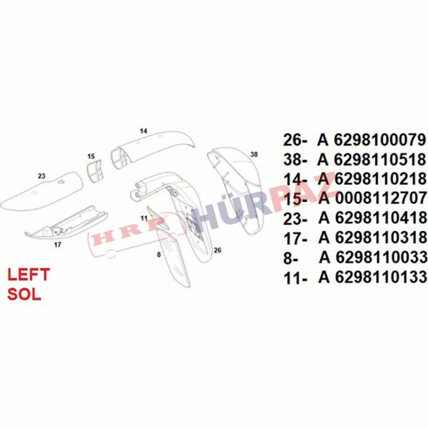 SETRA 417415 REAR VIEW MIRROR PLASTIC CAPSL Hürpaz